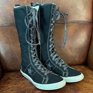 Converse One Star Black Lace-Up Girls Shoes